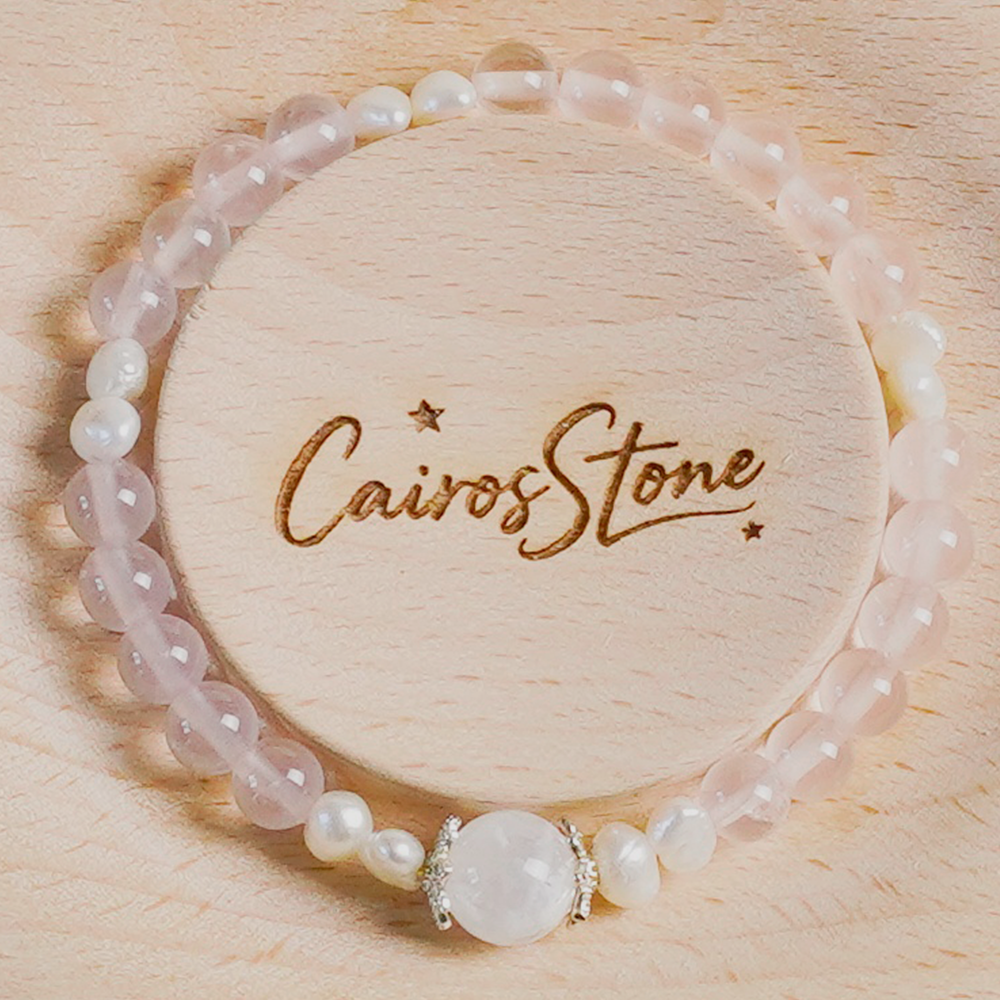Pink Storm Rose Quartz Pearl Bracelet
