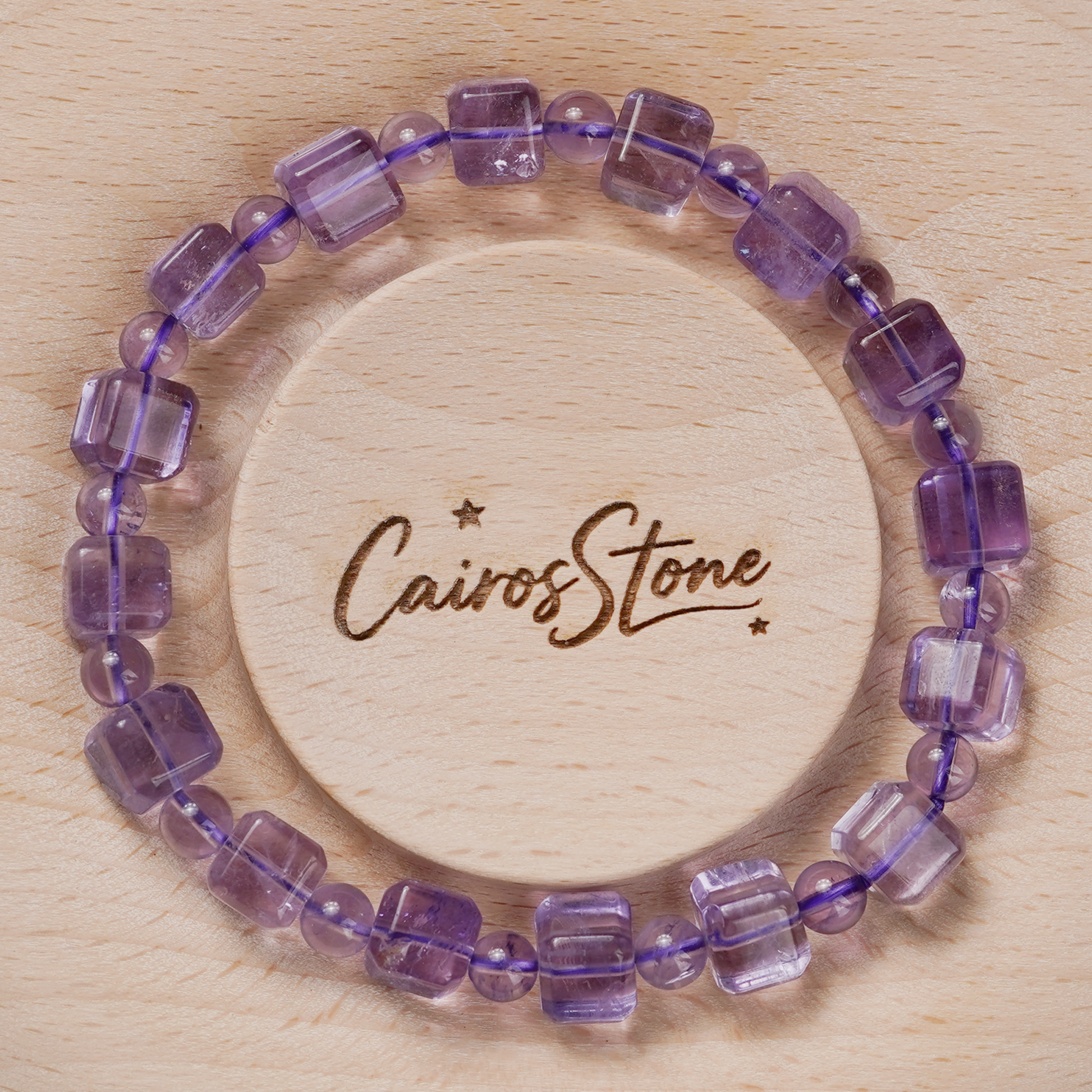 Amethyst Magic Cube Box Square Cut Bracelet