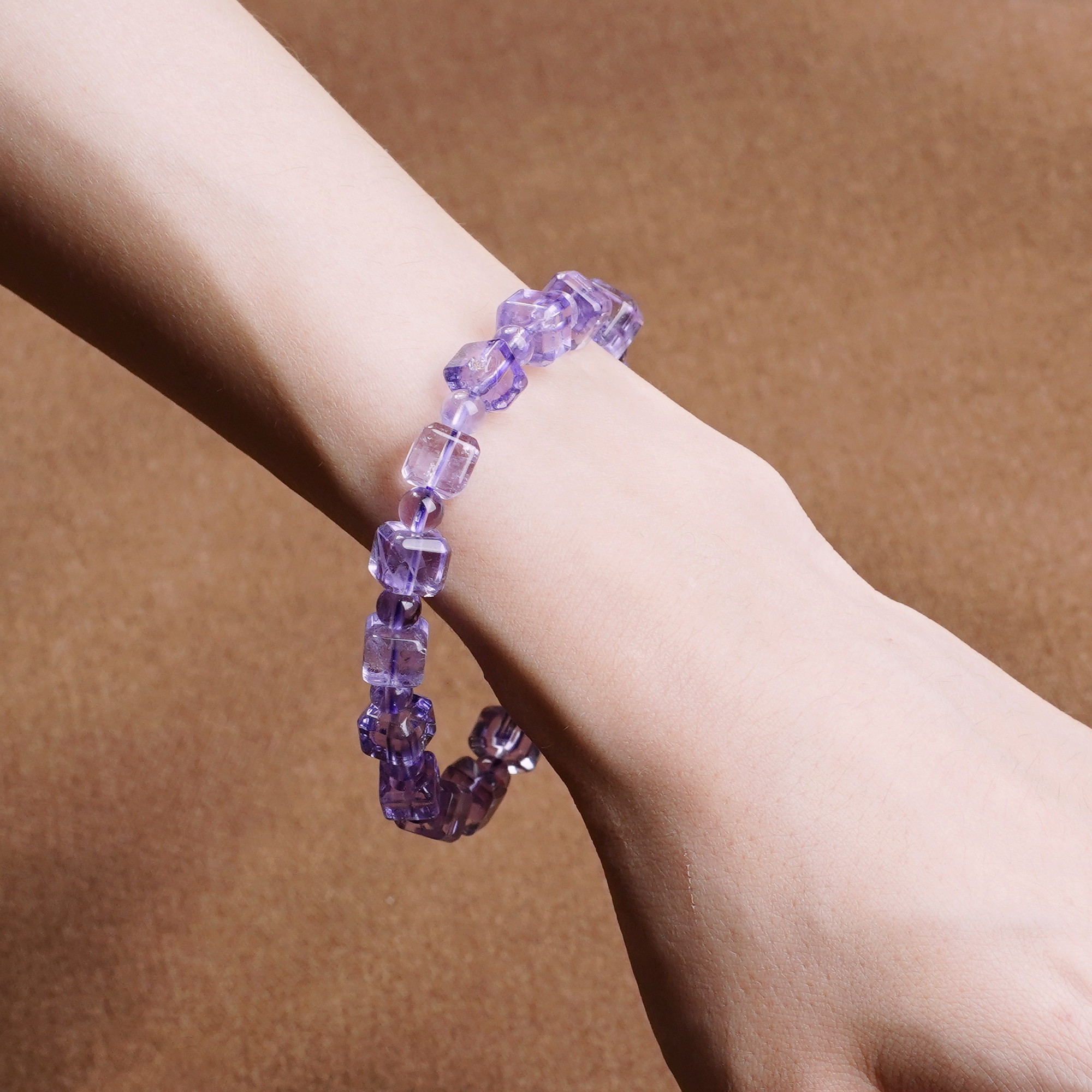 Amethyst Magic Cube Box Square Cut Bracelet