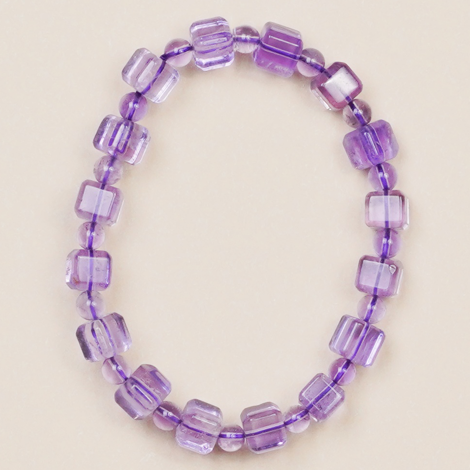 Amethyst Magic Cube Box Square Cut Bracelet