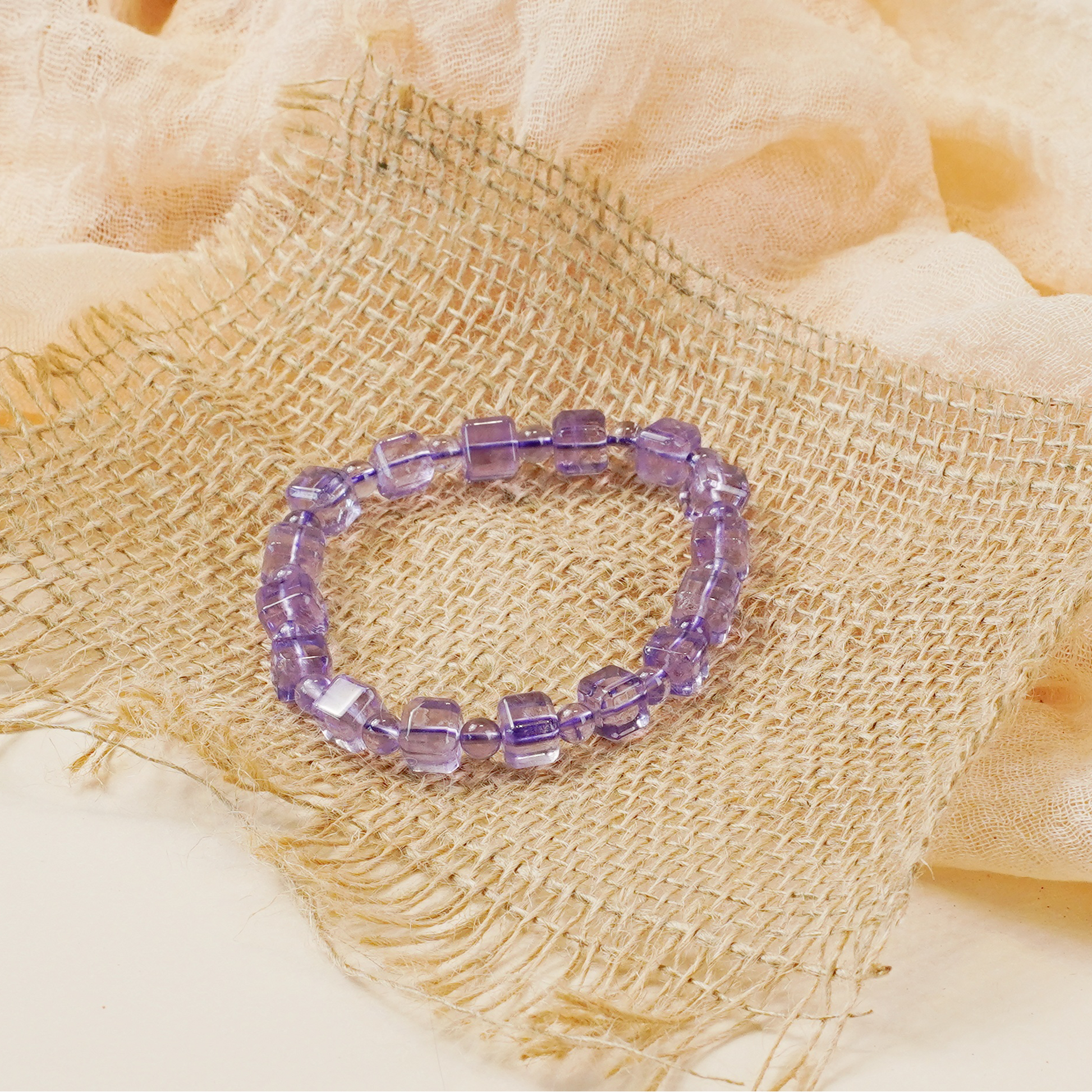 Amethyst Magic Cube Box Square Cut Bracelet