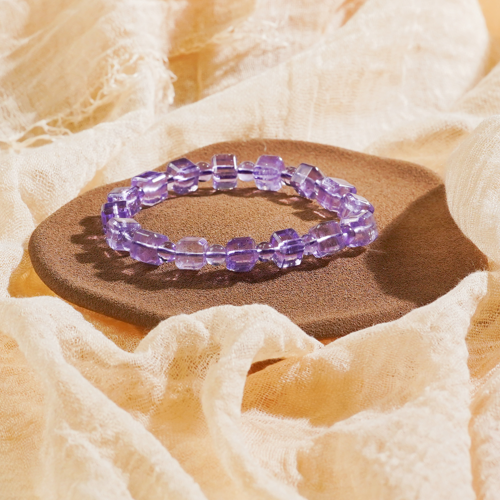 Amethyst Magic Cube Box Square Cut Bracelet