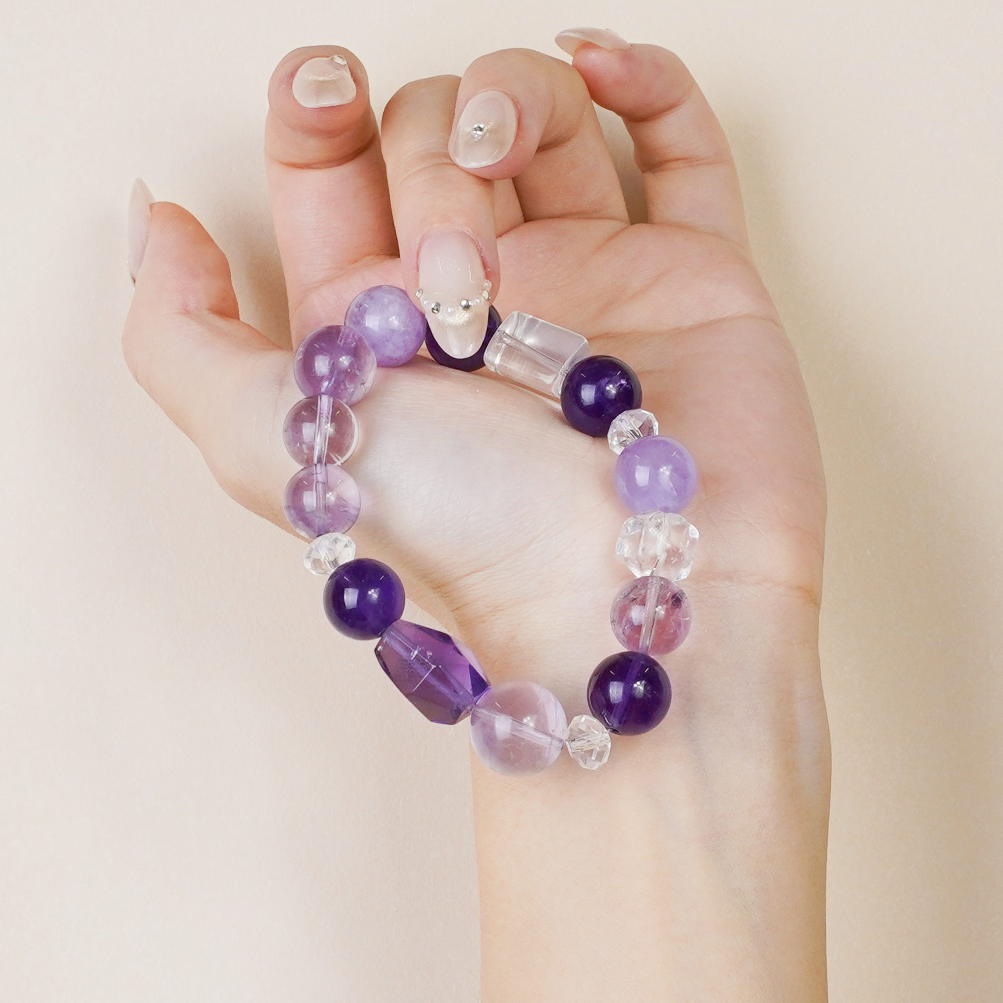 Purple Domain Columnar Awn Barrel-shaped Amethyst Bracelet