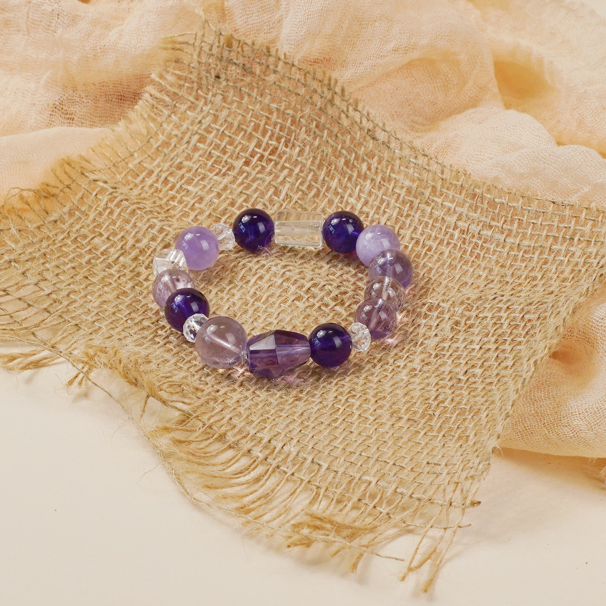 Purple Domain Columnar Awn Barrel-shaped Amethyst Bracelet