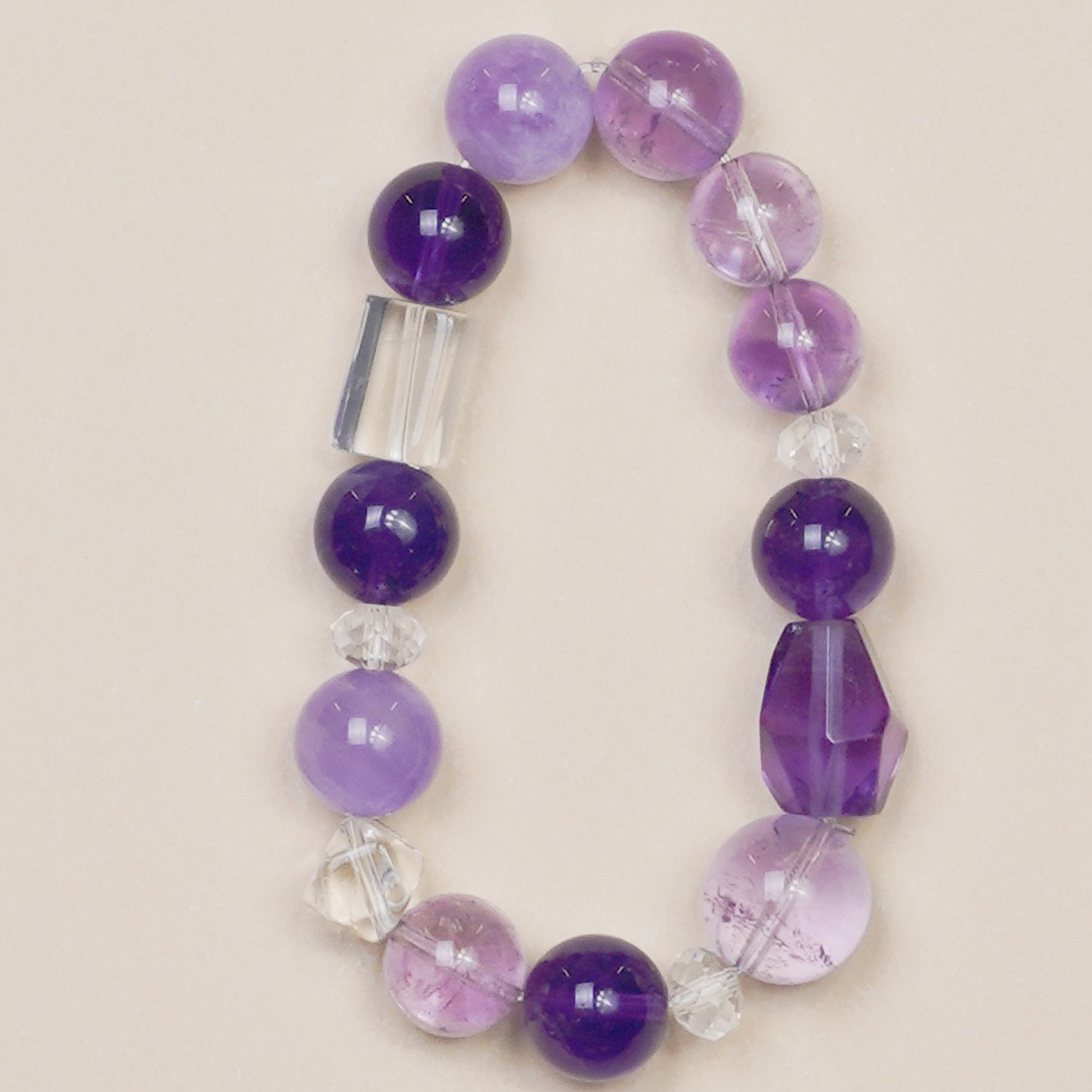 Purple Domain Columnar Awn Barrel-shaped Amethyst Bracelet