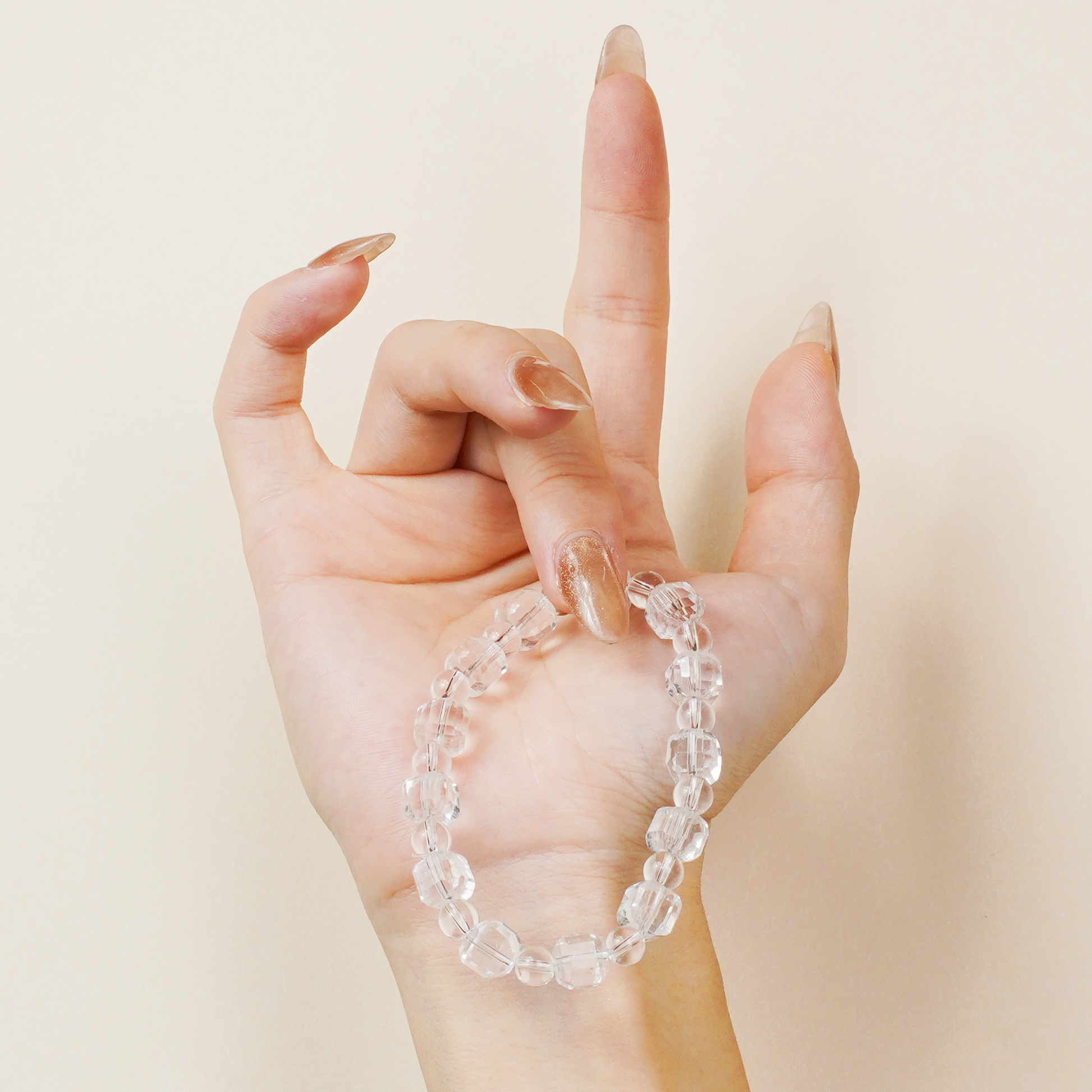 Multidimensional Space White Crystal Bracelet