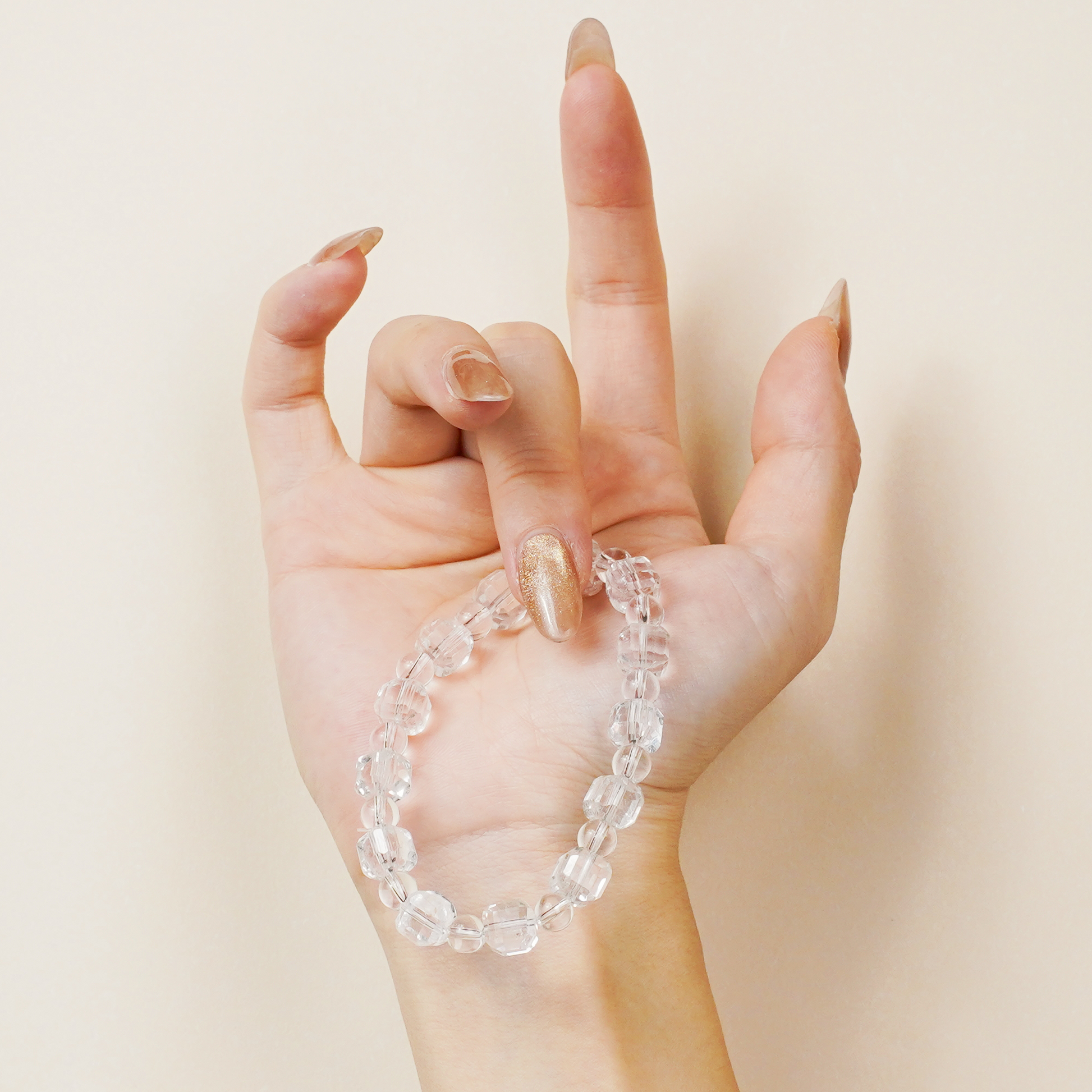Multidimensional Space White Crystal Bracelet