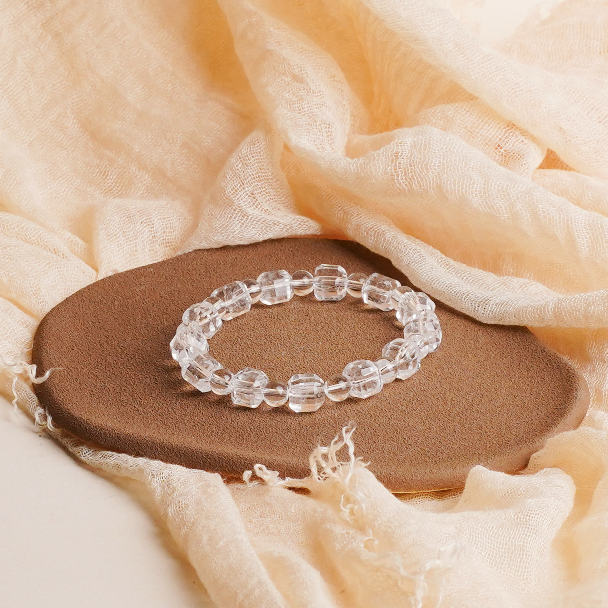 Multidimensional Space White Crystal Bracelet