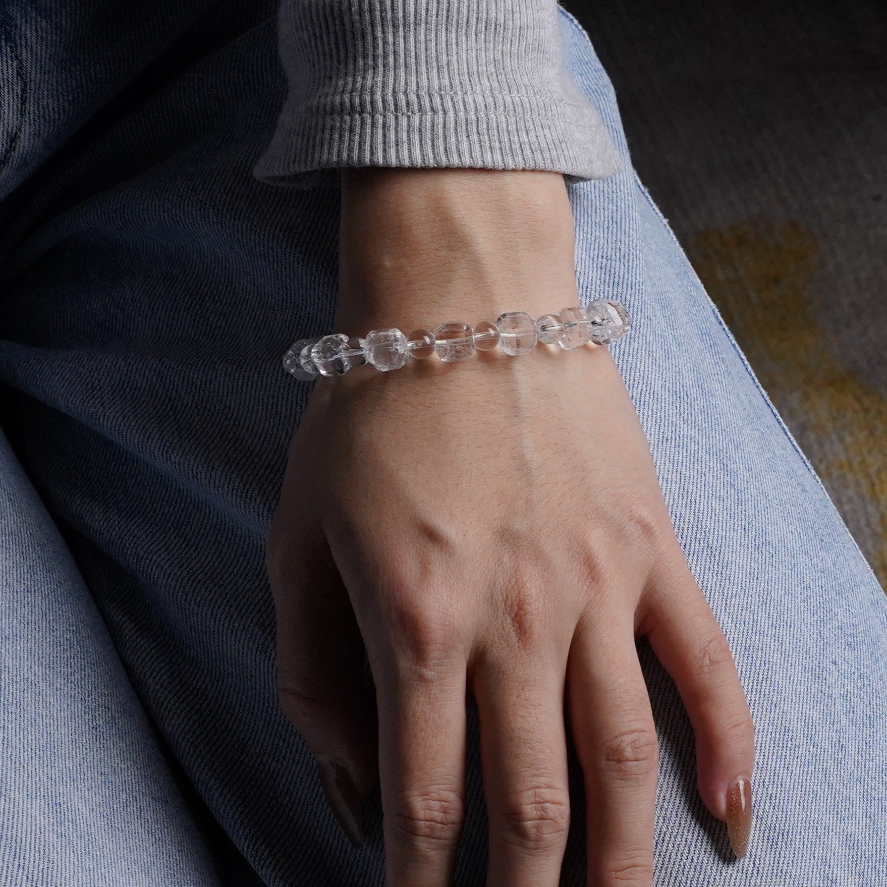 Multidimensional Space White Crystal Bracelet
