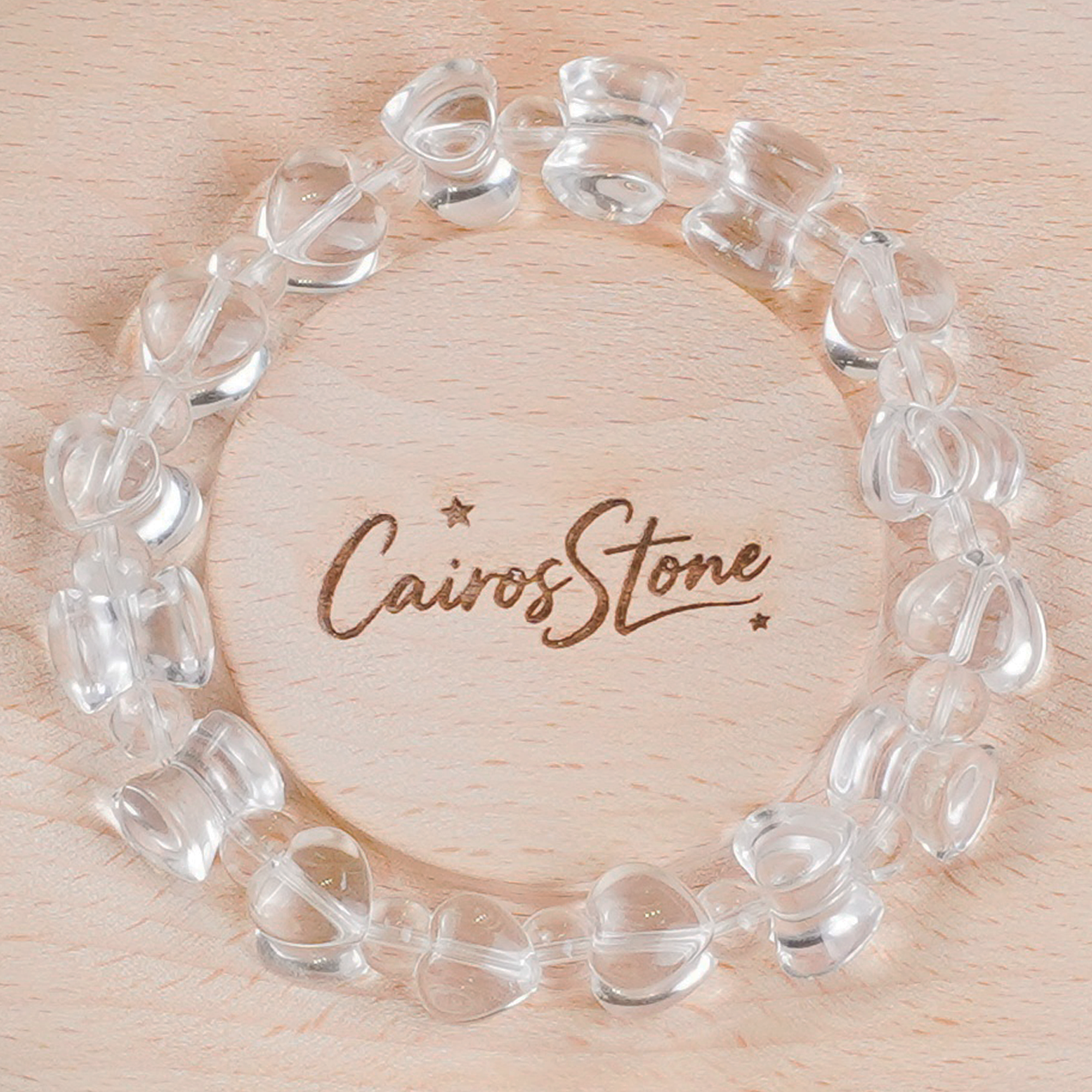 Double Heart Bone High Purity White Crystal Bracelet